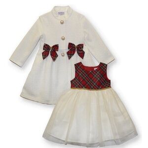 SOLD Toddler christmas/ holiday dress and coat set  2T